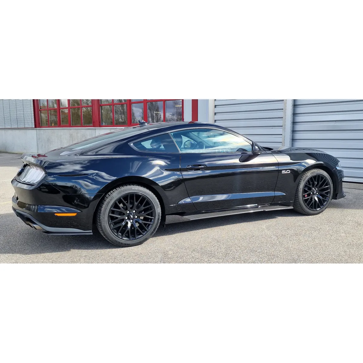 Carbon Seitenschwellerwings rund (R/L) passend für Ford Mustang 6