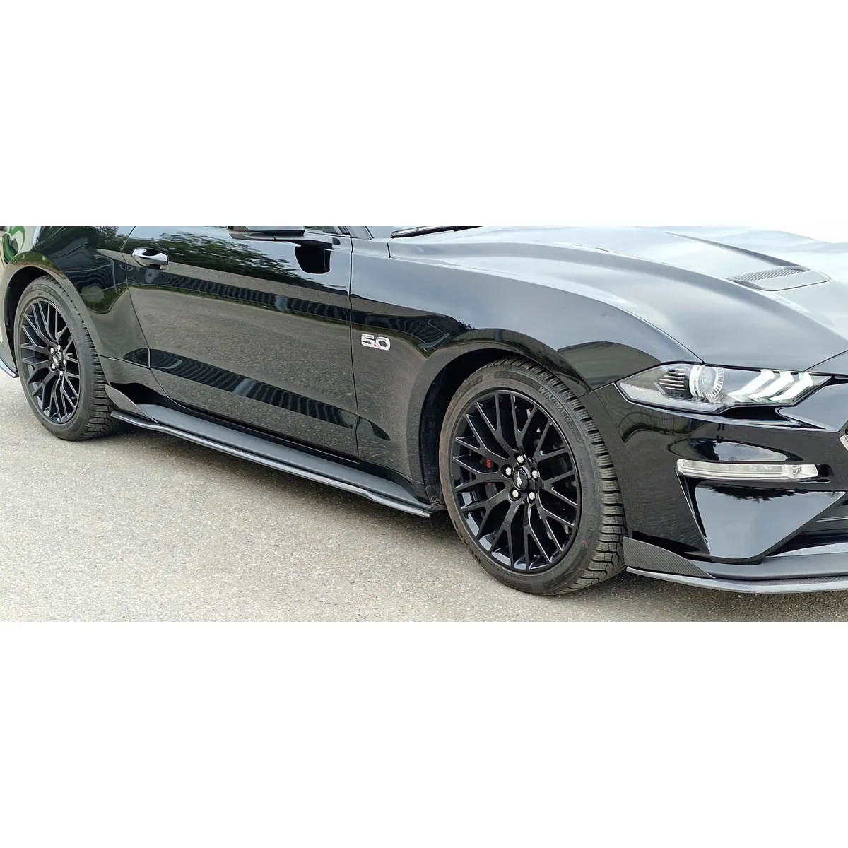 Carbon Seitenschwellerwings rund (R/L) passend für Ford Mustang 6